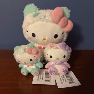 Hello Kitty Panda Costume Plush Toy Set 6”/3”